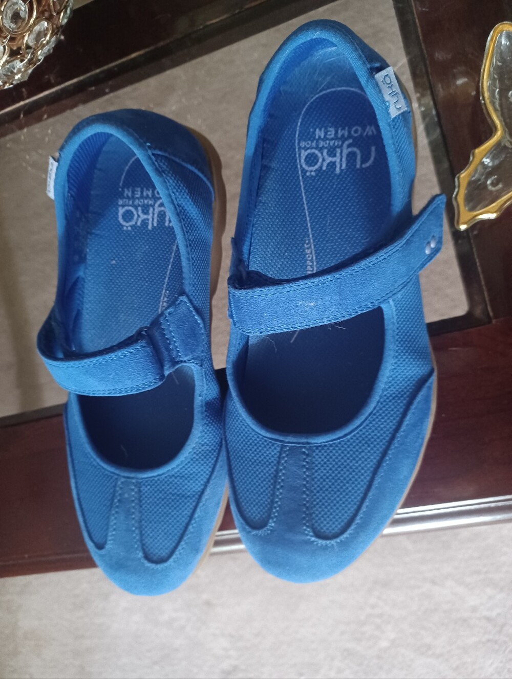 Ryka Bright Blue Mary Jane Sneakers with Gum Sole - Picture 7 of 8